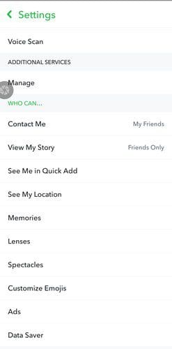 Snapchat Security Settings