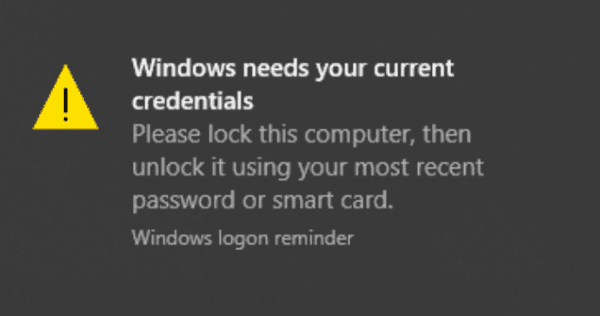 Fix: Windows Needs Your Current Credentials