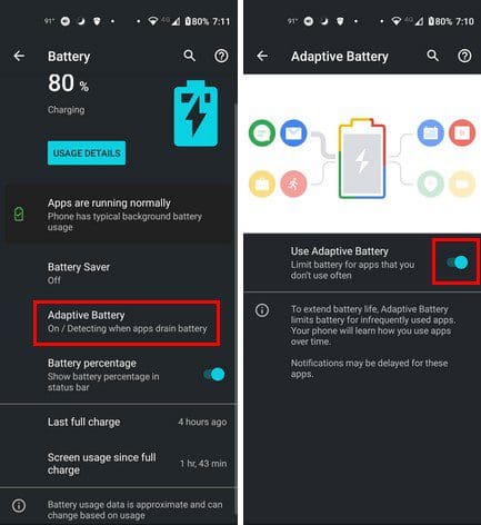 Turn off adaptive battery Android 11