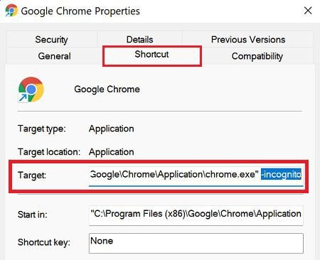 how do i make chrome open incognito mode by default