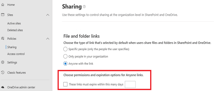 set-SharePoint-links-to-expire