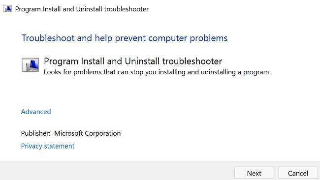 Windows-Program-Install-and-Uninstall-troubleshooter