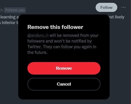 Remove Twitter followers