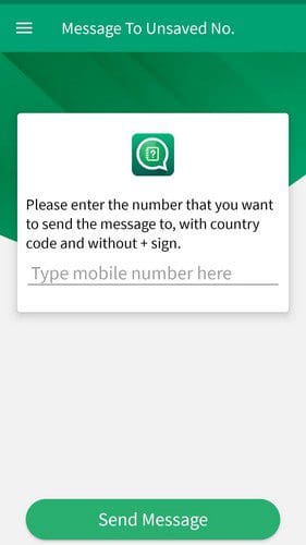 Reply to unsaved WhatsApp number