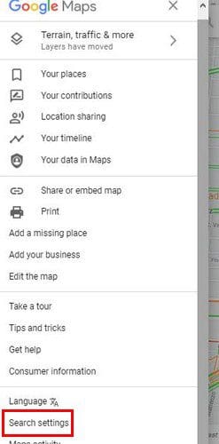 Search Settings Google Maps