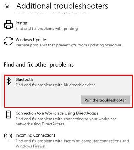 Bluetooth Troubleshooter Windows 10