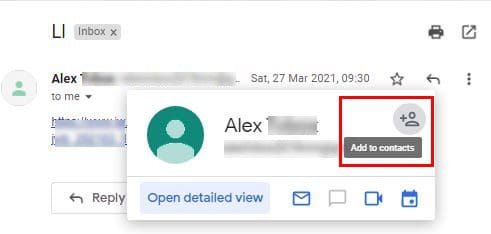 Add New contact Gmail
