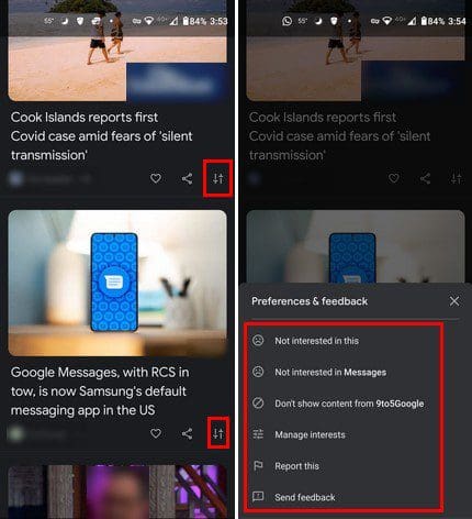 Customize Google Discover Feed
