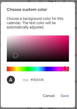 Color option for task Google Calendar