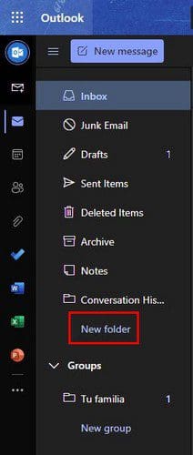 Outlook web add folder