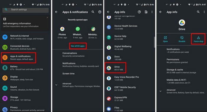 Settings Drive Android