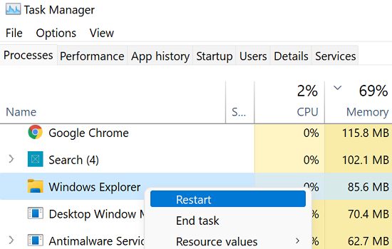 restart-windows-explorer