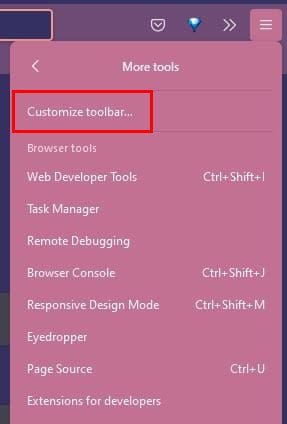 Firefox customize button