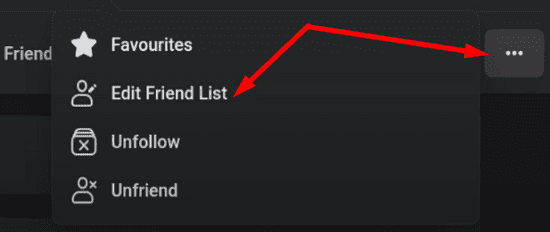 how to edit friend list on facebook iphone