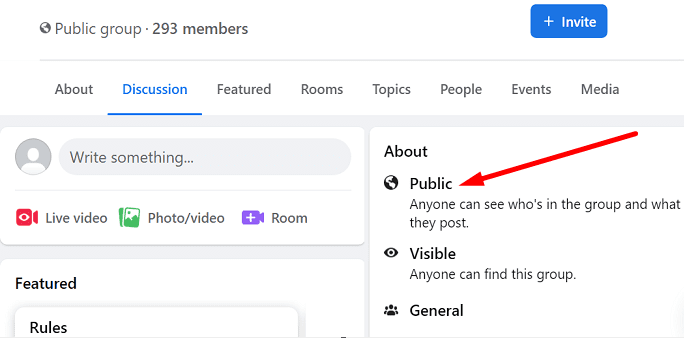 Facebook-public-group