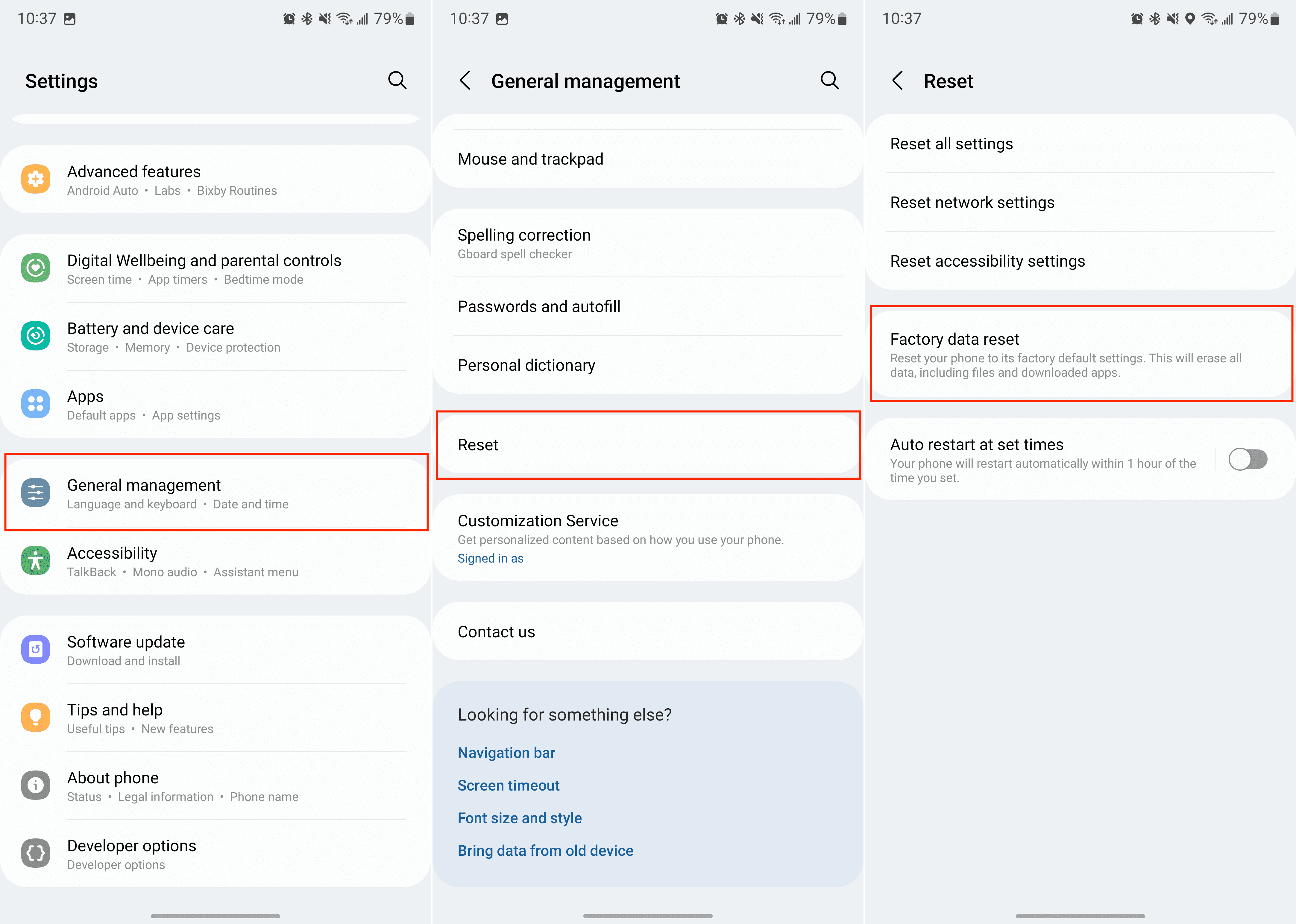 Factory Data Reset Galaxy S22