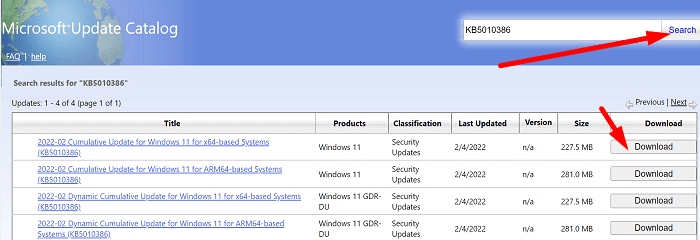 Microsoft-Update-Catalog-website
