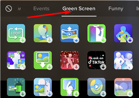 Tiktok-Green-екран