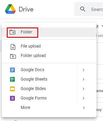 Google Drive New Folder
