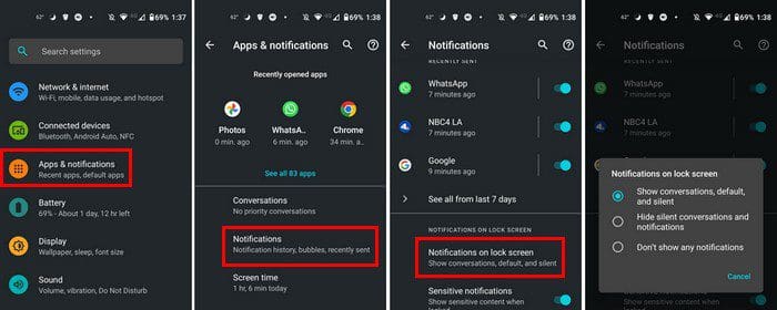 Notifications Lock Screen Android