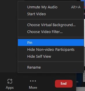 Pin someone Zoom meeting