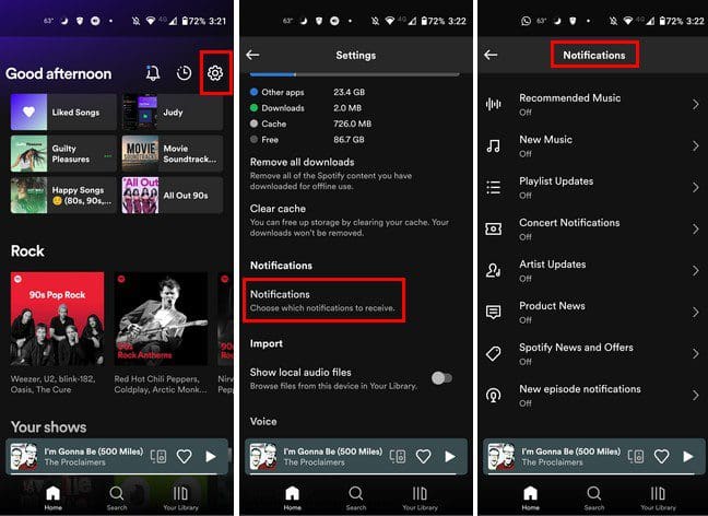 Spotify notifications Android