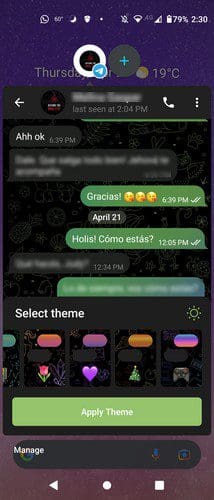Telegram theme bubble