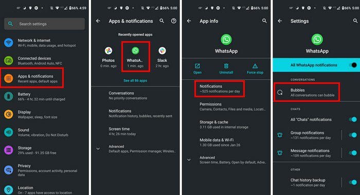 WhatsApp bubble notification