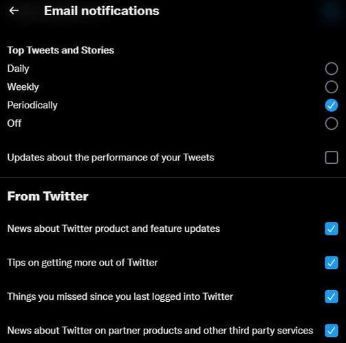 Twitter email notifications