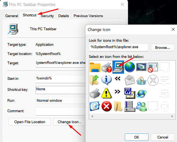 change-shortcut-icon