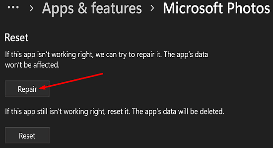 repair-Microsoft-Photos-app