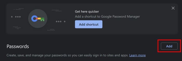 Save Passwords on Google Chrome