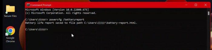 Battery Report Command Prompt