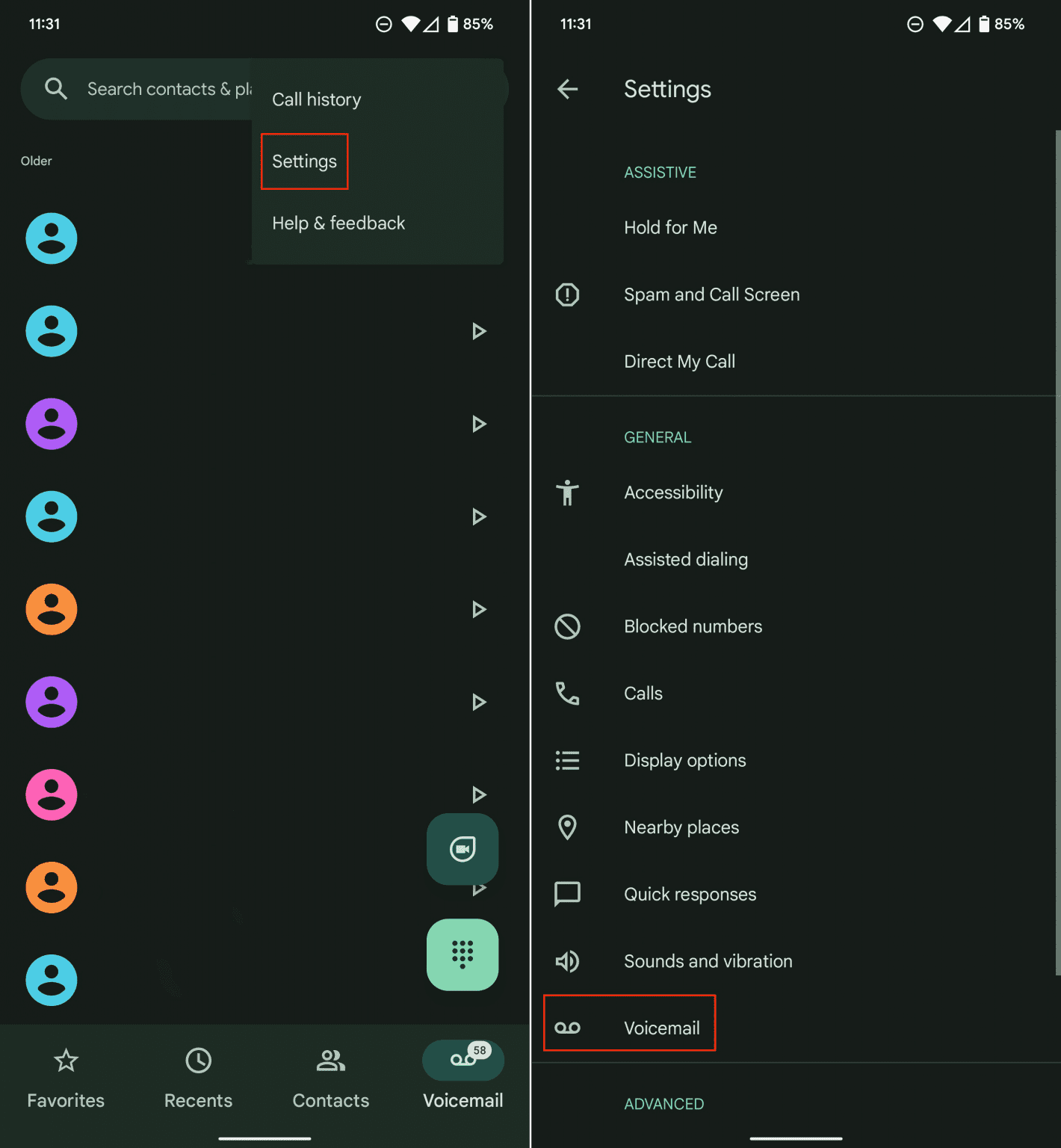 Android でボイスメールを設定する方法