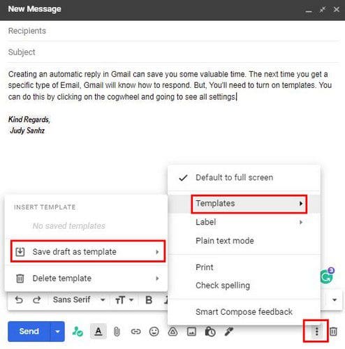 Create template Gmail