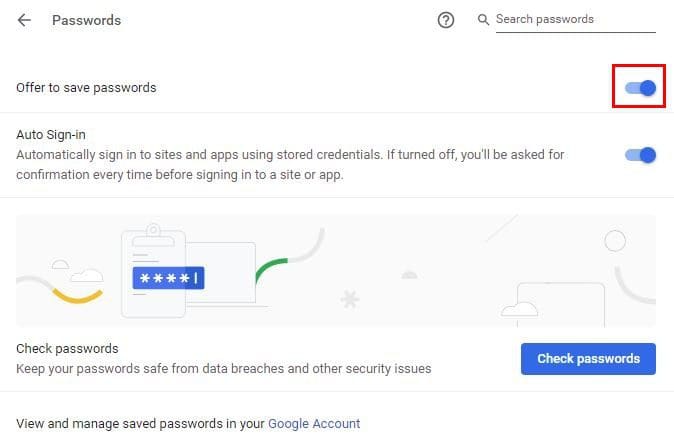 Chrome Password management