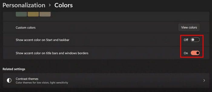 Windows 11 show accent colors