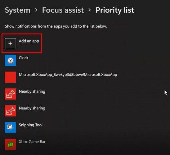 Windows 11 App app Focus Assist