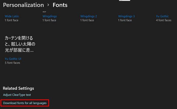 Download Fonts Windows 11