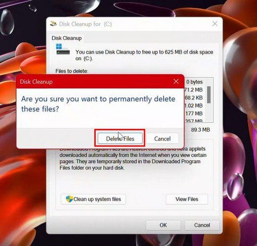 Delete files disk cleanup Windows 11