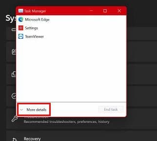 Task Manager More Options