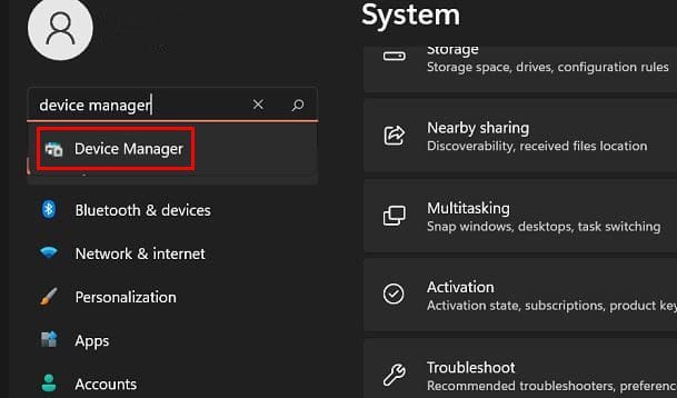 Windows 11 Device Manager Search
