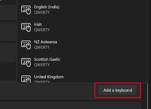 Add keyboard pack Windows 11