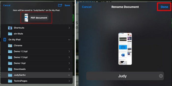 Rename Screenshot iPad