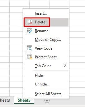 Delete Excel Sheet