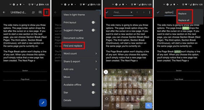 Find and replace Google Docs