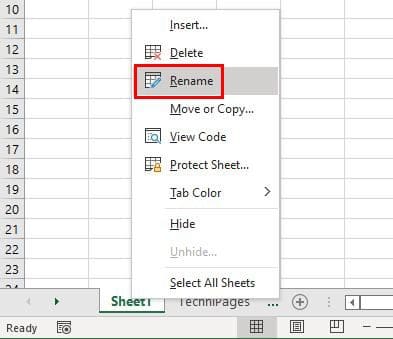 Rename Excel Sheet