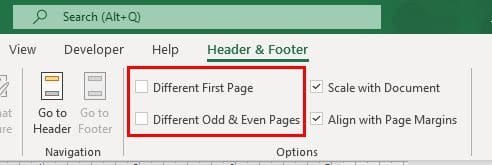 Different header for Excel