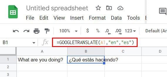 Google Sheets Translate