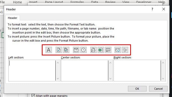 Custom Excel Header